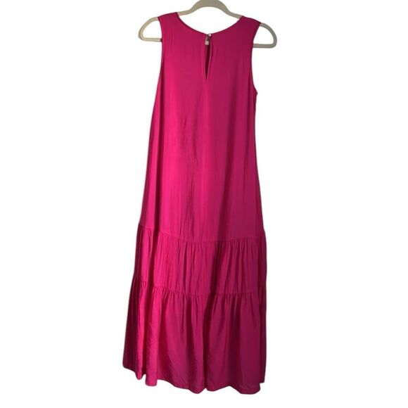 Maeve Women’s Marlene Tiered High Low Maxi Dress Sleeveless Hot Pink Size XS - Picture 3 of 9
